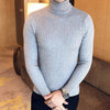 Autumn And Winter Turtleneck Warm Fashion Solid Color sweater Men's Sweater Slim Pullover men's Knitted sweater Bottoming Shirt